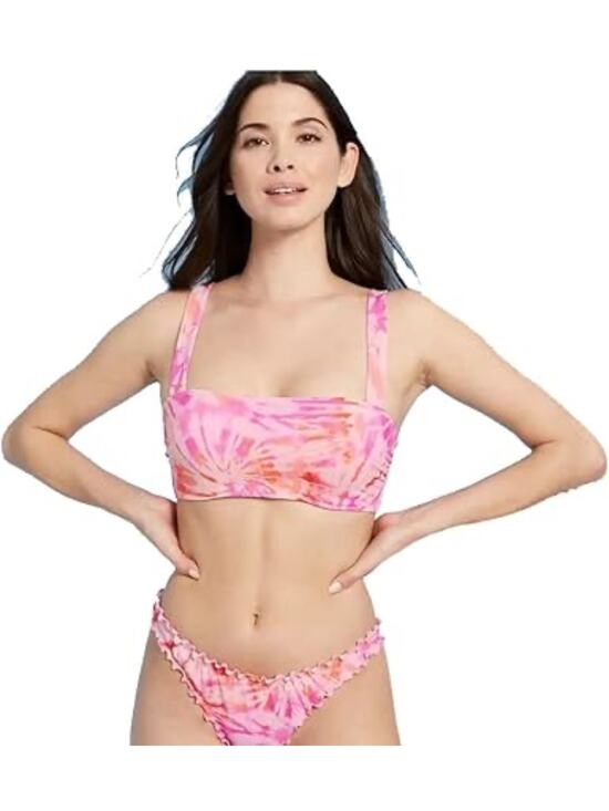 Shade & Shore Other - Shade & Shore Tie Dye Light Lift Square Neck Bikini Top Size 36D NWT Multicolor